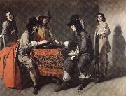 Mathieu le Nain The Backgammon Players oil painting